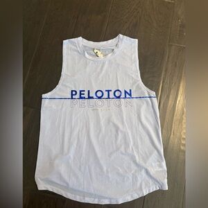 Peloton Light Gray Tank with Blue Logo
